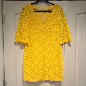 Trina Turk Yellow Lace Dress Size 6